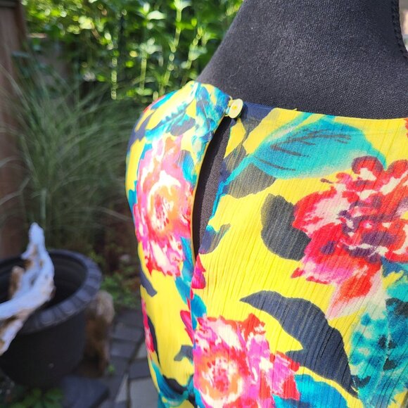 High Low Yellow Floral Dress Size Small - Picture 7 of 10
